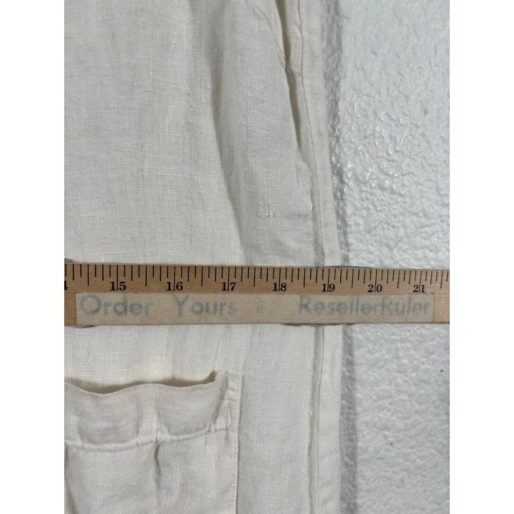 Match Point Dress Womens Small White Linen Sleeveless V-Neck Pockets - Picture 4 of 12